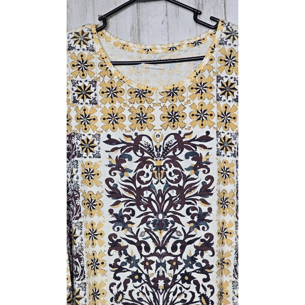 Lucky Brand 1X Women's Top Boho Bohemian XL Soft Cotton Blend - Picture 2 of 9